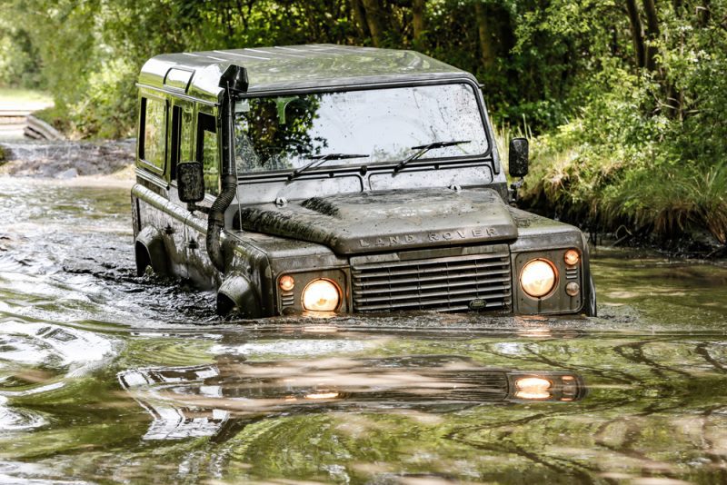 Land Rover in water